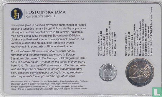 Slovenia 2 euro 2013 (coincard) "800th anniversary Discovery of the Postojna cave" - Image 2