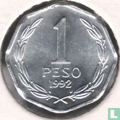 Chili 1 peso 1992 (type 2) - Image 1