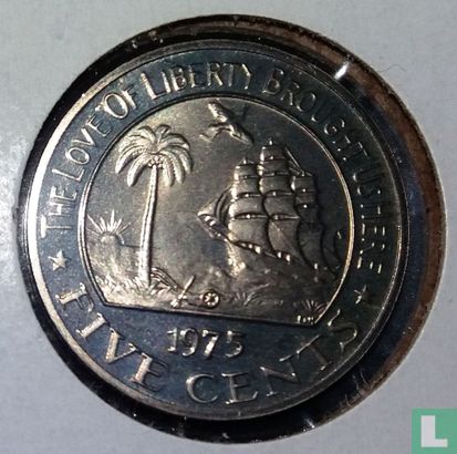 Liberia 5 cents 1975 (PROOF) - Afbeelding 1