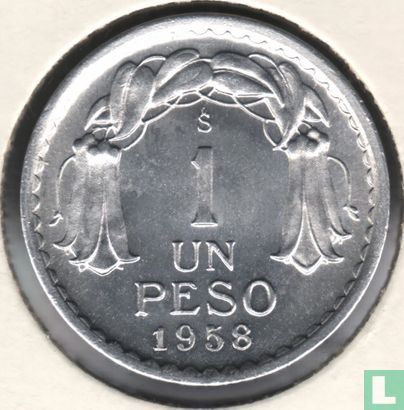 Chili 1 peso 1958 - Afbeelding 1
