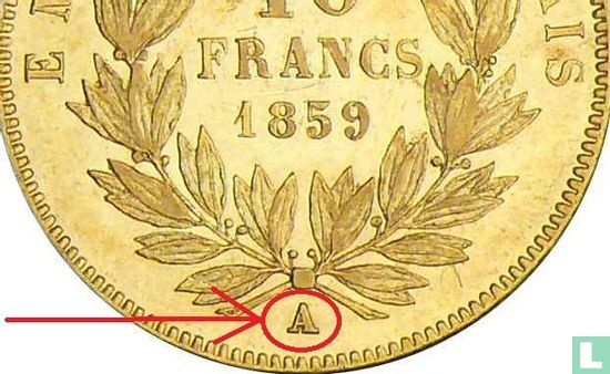 Frankrijk 10 francs 1859 (A) - Afbeelding 3