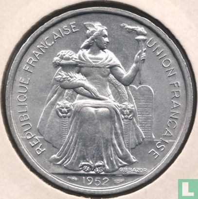 New Caledonia 5 francs 1952 - Image 1