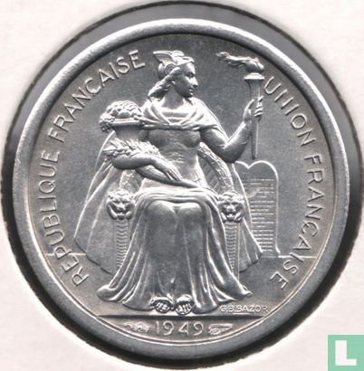 New Caledonia 1 franc 1949 - Image 1