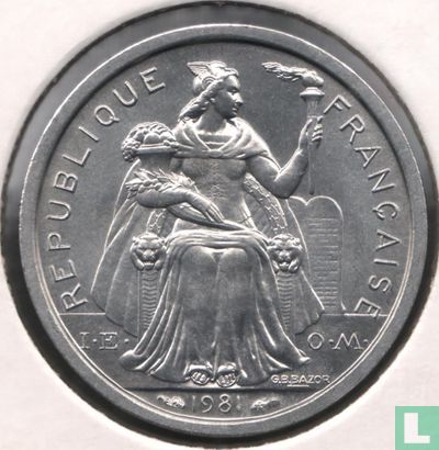 Nieuw-Caledonië 1 franc 1981 - Afbeelding 1