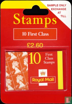 W.H. Smith 10 First Class Timbres Sample Bubble Packs