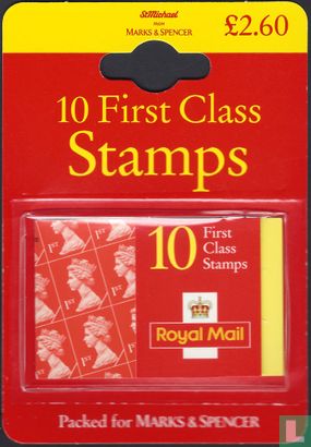 Marks & Spencer 10 First Class Briefmarken Blase Packs - Bild 1