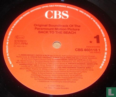 Back to the Beach (Original Motion Picture Soundtrack) - Afbeelding 3