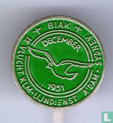Biak - 1e vlucht KLM-lijndienst A'dam-Sydney december 1951 [groen]