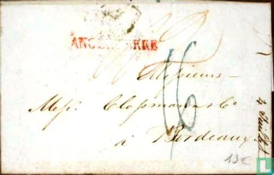 Guichet indéterminé - Ongefrankeerde briefomslag van London(1829.02.13) naar Bordeaux 