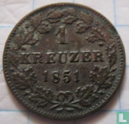 Württemberg 1 Kreuzer 1851 - Bild 1