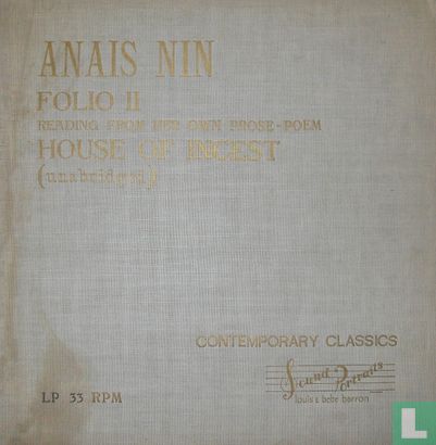 Folio II - Reading from Her Own Prose-Poem House of Incest (Unabridged) - Afbeelding 1
