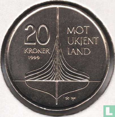 Noorwegen 20 kroner 1999 "1000th anniversary of Leif Ericson in Northamerica" - Afbeelding 1