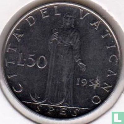 Vaticaan 50 lire 1958 (type 1) - Afbeelding 1