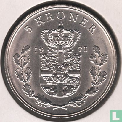 Denemarken 5 kroner 1971 - Afbeelding 1