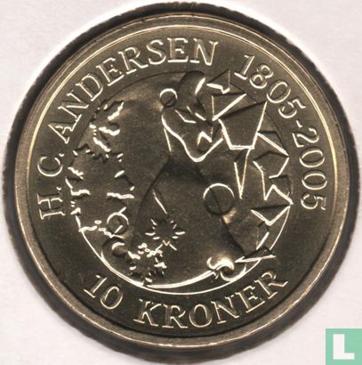 Dänemark 10 Kroner 2006 (Aluminium-Bronze) "200th anniversary Birth of Hans Christian Andersen - Snow Queen" - Bild 2