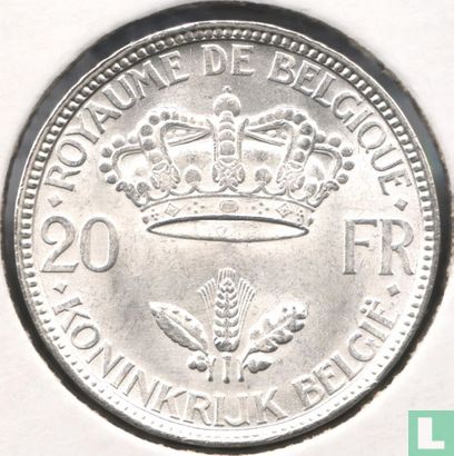 Belgique 20 francs 1935 - Image 2