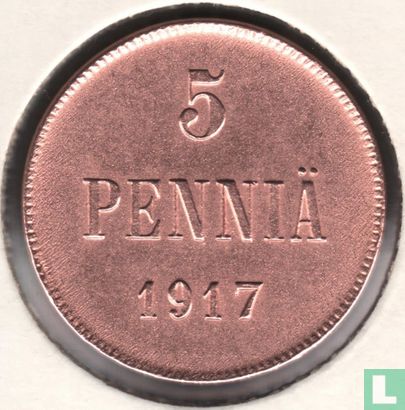 Finland 5 penniä 1917 - Image 1
