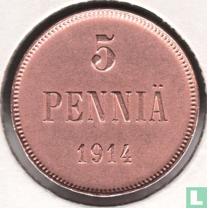 Finland 5 penniä 1914 - Afbeelding 1