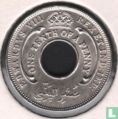 British West Africa 1/10 penny 1936 (without mintmark - type 2) - Image 2