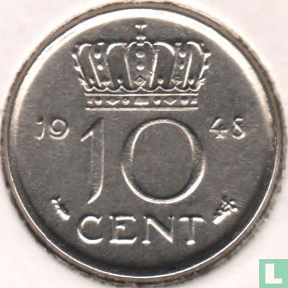 Niederlande 10 Cent 1948 (Typ 1) - Bild 1