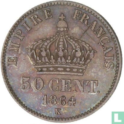 Frankrijk 50 centimes 1864 (K) - Afbeelding 1