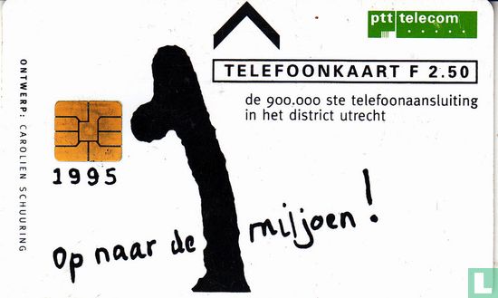 PTT Telecom 900.000ste telefoonaansluiting Utrecht - Image 1