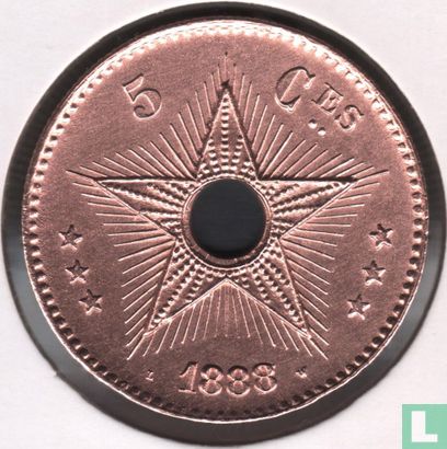 Kongo-Vrijstaat 5 centimes 1888 (1888/1887) - Afbeelding 1