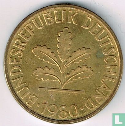 Duitsland 10 pfennig 1980 (J) - Afbeelding 1
