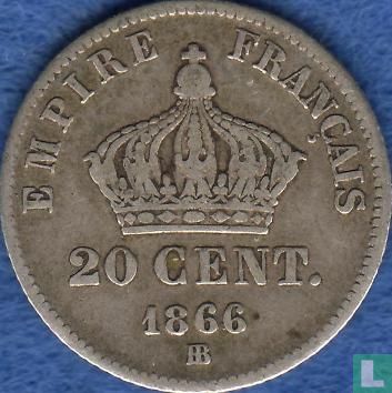 France 20 centimes 1866 (BB) - Image 1