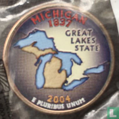 Verenigde Staten ¼ dollar 2004 "Michigan" D (Colorized) - Image 1