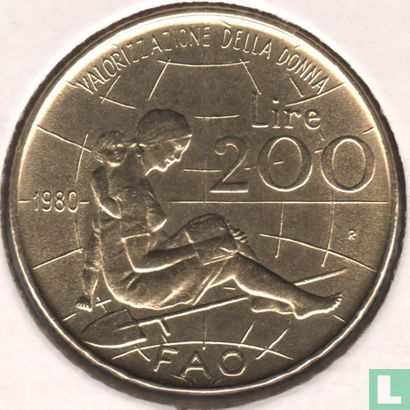 Italy 200 lire 1980 "FAO  - International Women's Year" - Image 1