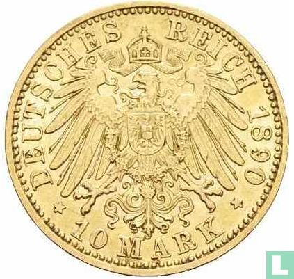 Mecklenburg-Schwerin 10 mark 1890 - Afbeelding 1