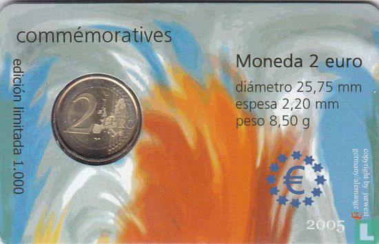 Spain 2 euro 2005 (coincard) "400th anniversary of the first edition of Don Quixote de La Mancha" - Image 2