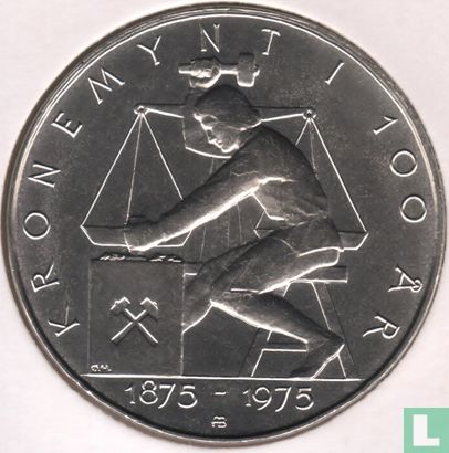 Noorwegen 5 kroner 1975 "100th anniversary of Krone currency" - Afbeelding 1