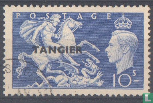 Koning George VI, met opdruk "Tangier"