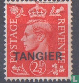 King George VI, with overprint "Tangier"