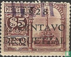 Monument with overprint
