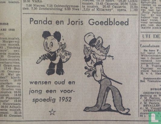 Panda en Joris Goedbloed Wensen oud en jong een voorspoedig 1952