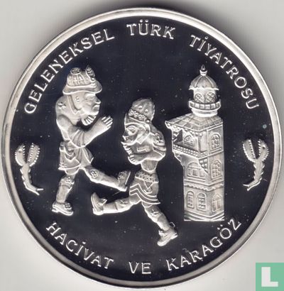Turkey 7.500.000 lira 2000 (PROOF - type 2) "Hacivat and Karagöz - Turkish theater" - Image 2