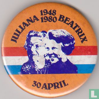 Juliana 1948 1980 Beatrix 30 april (orange)