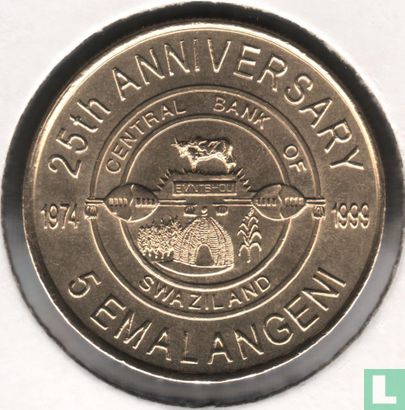 Swasiland 5 Emalangeni 1999 "25th anniversary Central Bank" - Bild 1