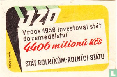 JZO - Vroce 1956 investoval stat do zemedelstvi - Image 1