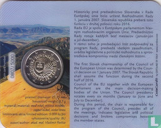 Slovaquie 2 euro 2016 (coincard) "Slovak presidency of the European Union Council" - Image 2