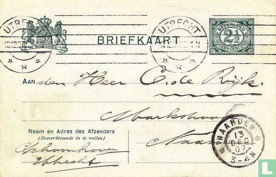 Briefkaart - Type Vürtheim (2½) 