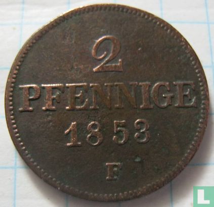 Saxony-Albertine 2 pfennige 1853 - Image 1