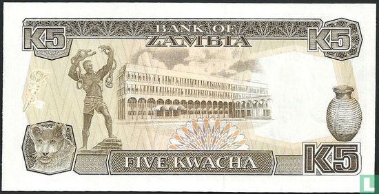 Sambia 5 Kwacha ND (1989) - Bild 2