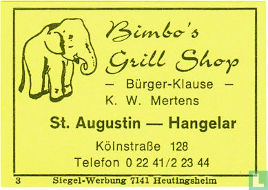 Bimbo's Grill Shop - K.W. Mertens