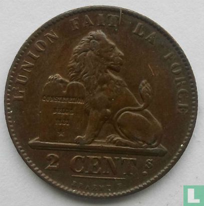 Belgique 2 centimes 1864/61 - Image 2