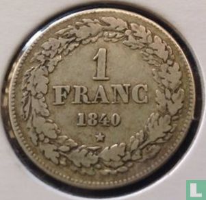 Belgique 1 franc 1840 - Image 1