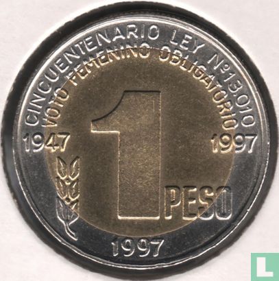 Argentina 1 peso 1997 "50th anniversary of women's suffrage" - Image 1